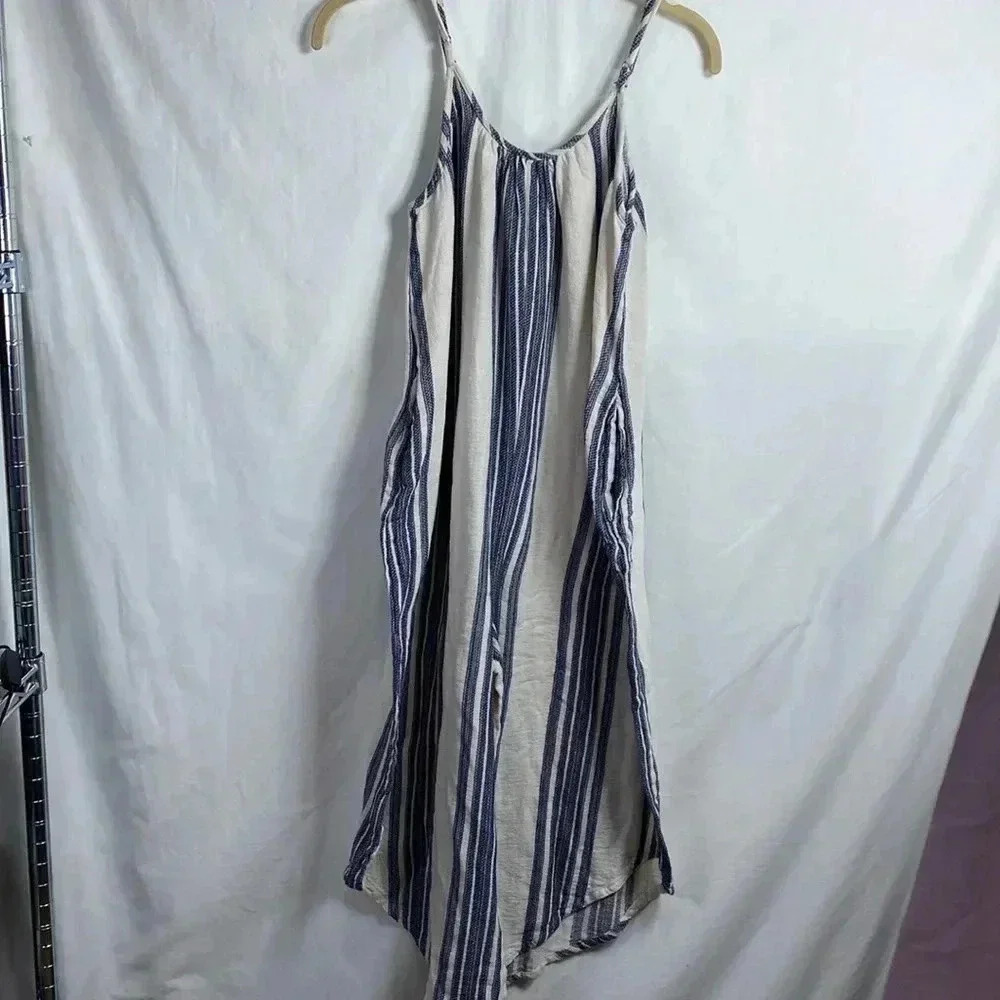 Charlie Paige Blue & Cream Stripe Large Jumper. Wide Legs & Adjustable Straps. - Picture 7 of 13